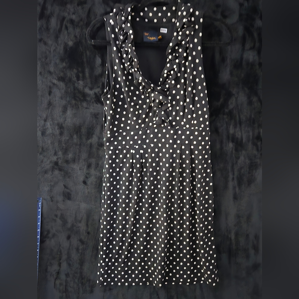 Black white polkadot dress